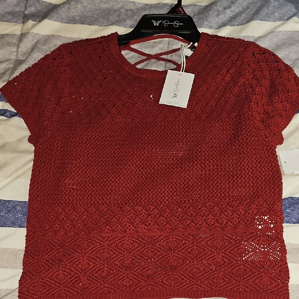 Jessica Simpson Burgundy Knit Top